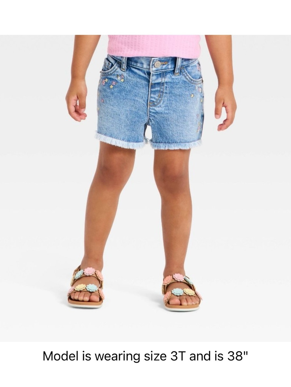 Cat & Jack Light Blue Denim Shorts with Star Embroidery